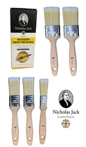 Pack of 5 Pro Wooden Paint Brushes with Synthetic Bristles